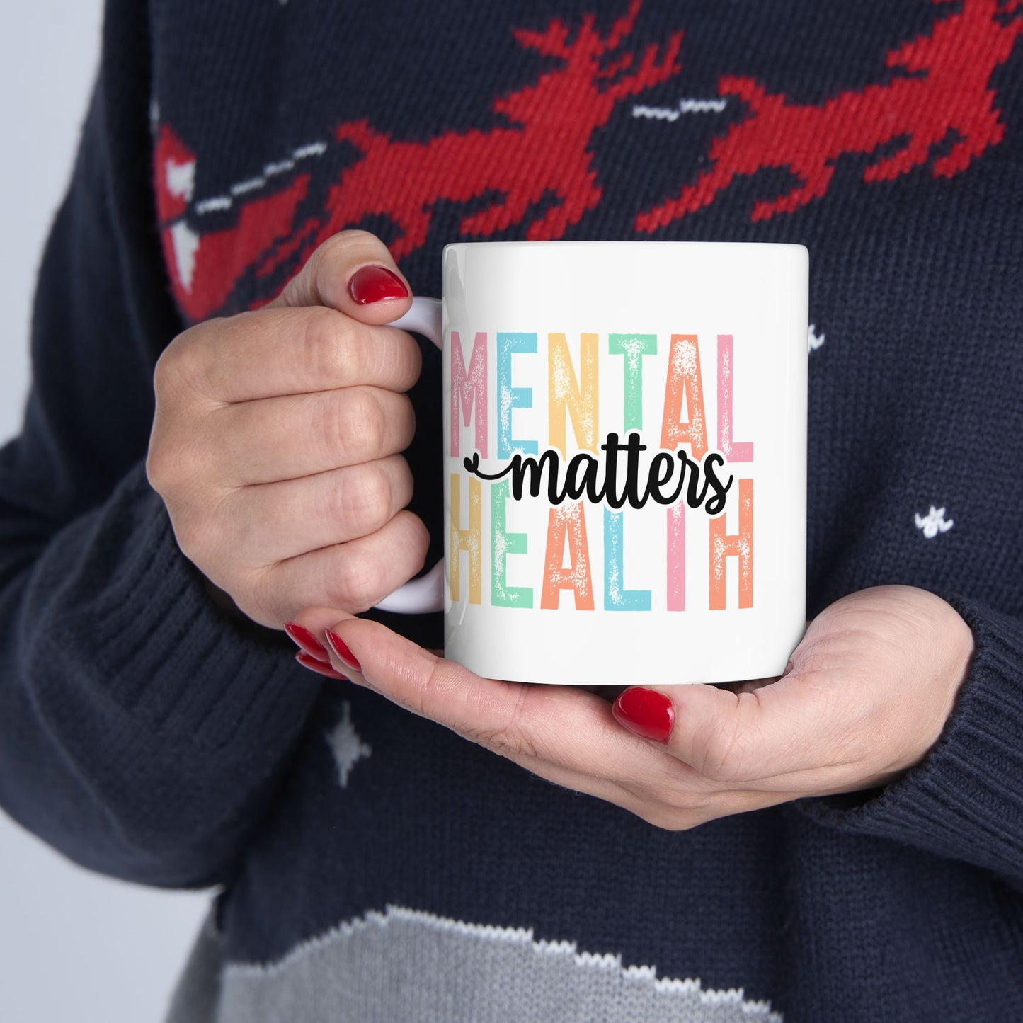 Mental Health Awareness Mug | Pastel Block Letter Design