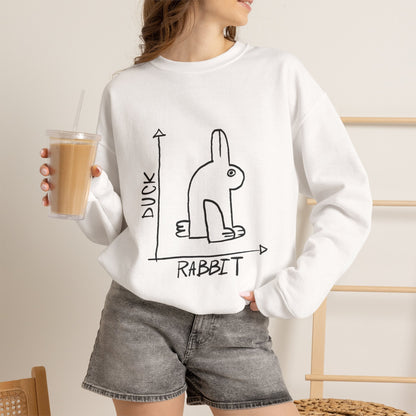 Duck vs Rabbit Diagram Sweatshirt | Optical Illusion Illustration
