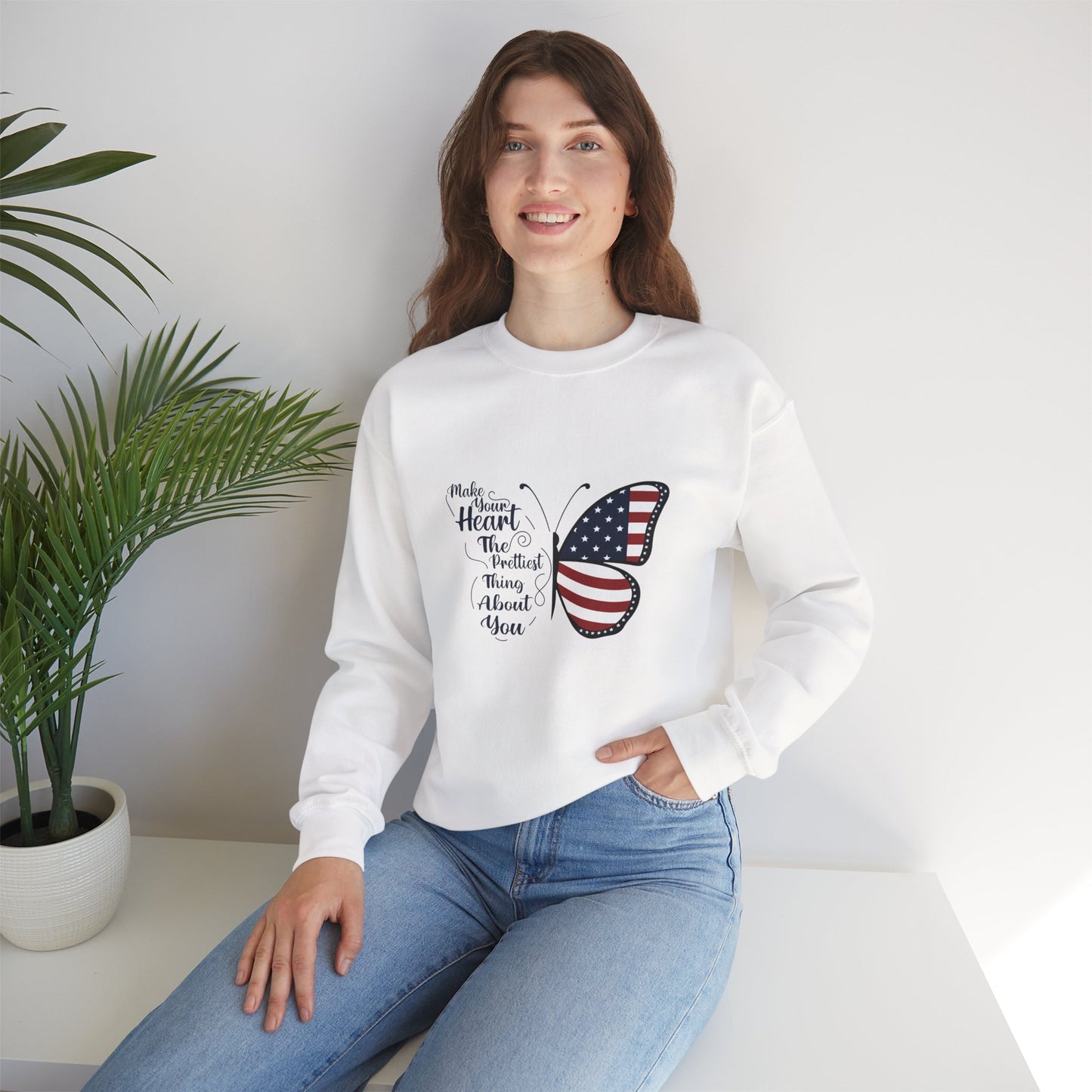 American Flag Butterfly sweatshirt | Patriotic butterfly design