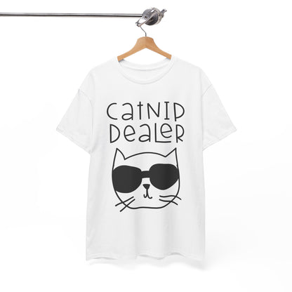 Catnip Dealer T-Shirt — Funny Cat Lover Tee with Sunglasses Cat Graphic