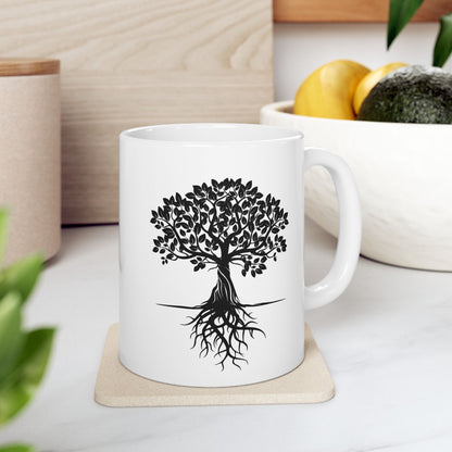 Black Tree Silhouette Mug | Minimalist Nature Coffee Cup