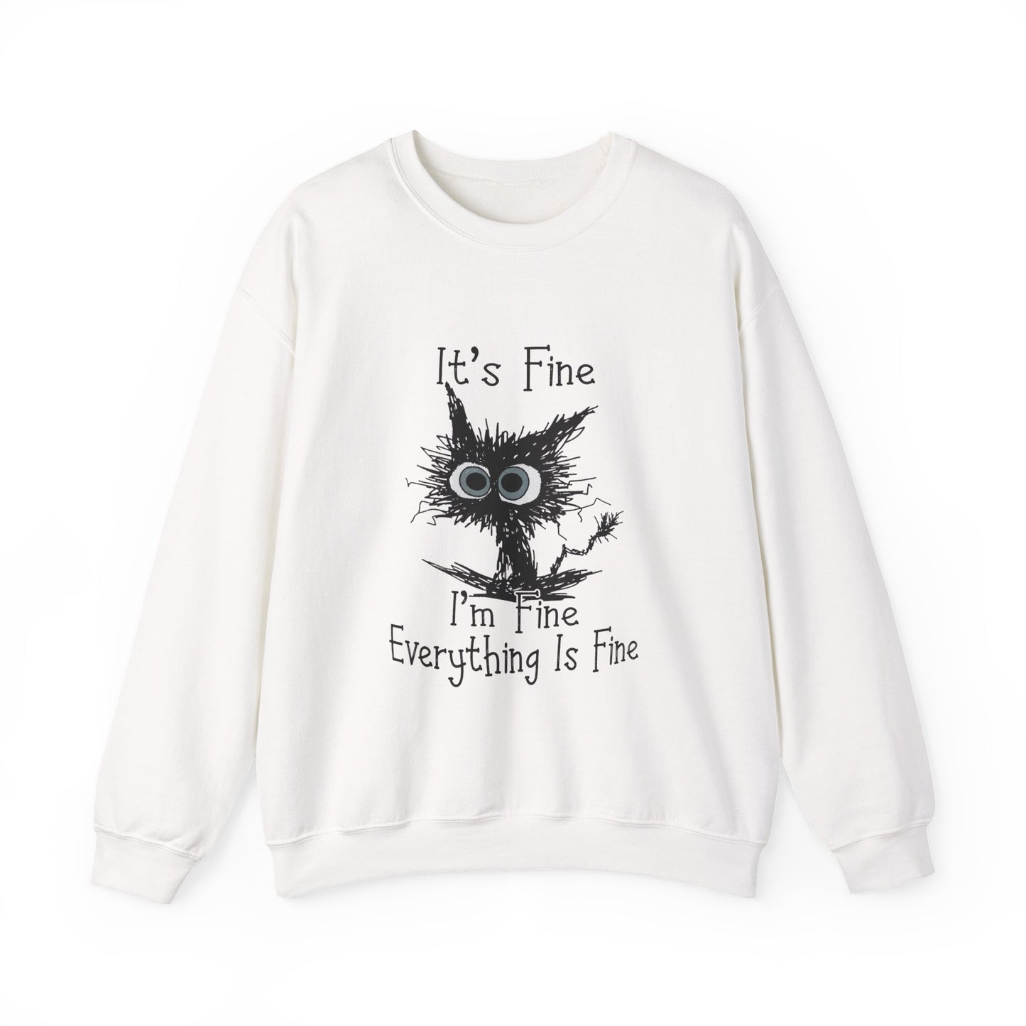 Flustered Scruffy Owl It's Fine I'm Fine Everything Is Fine Sweatshirt