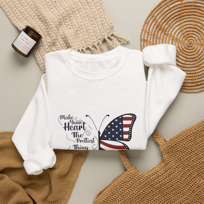 American Flag Butterfly sweatshirt | Patriotic butterfly design