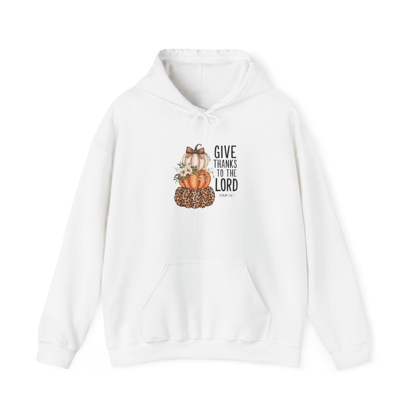 Give Thanks to the Lord Pumpkin Stack Hoodie | Faith Thanksgiving Sweatshirt