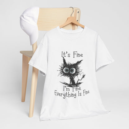 T-Shirt — "It's Fine" Funny Scruffy Owl Graphic Tee