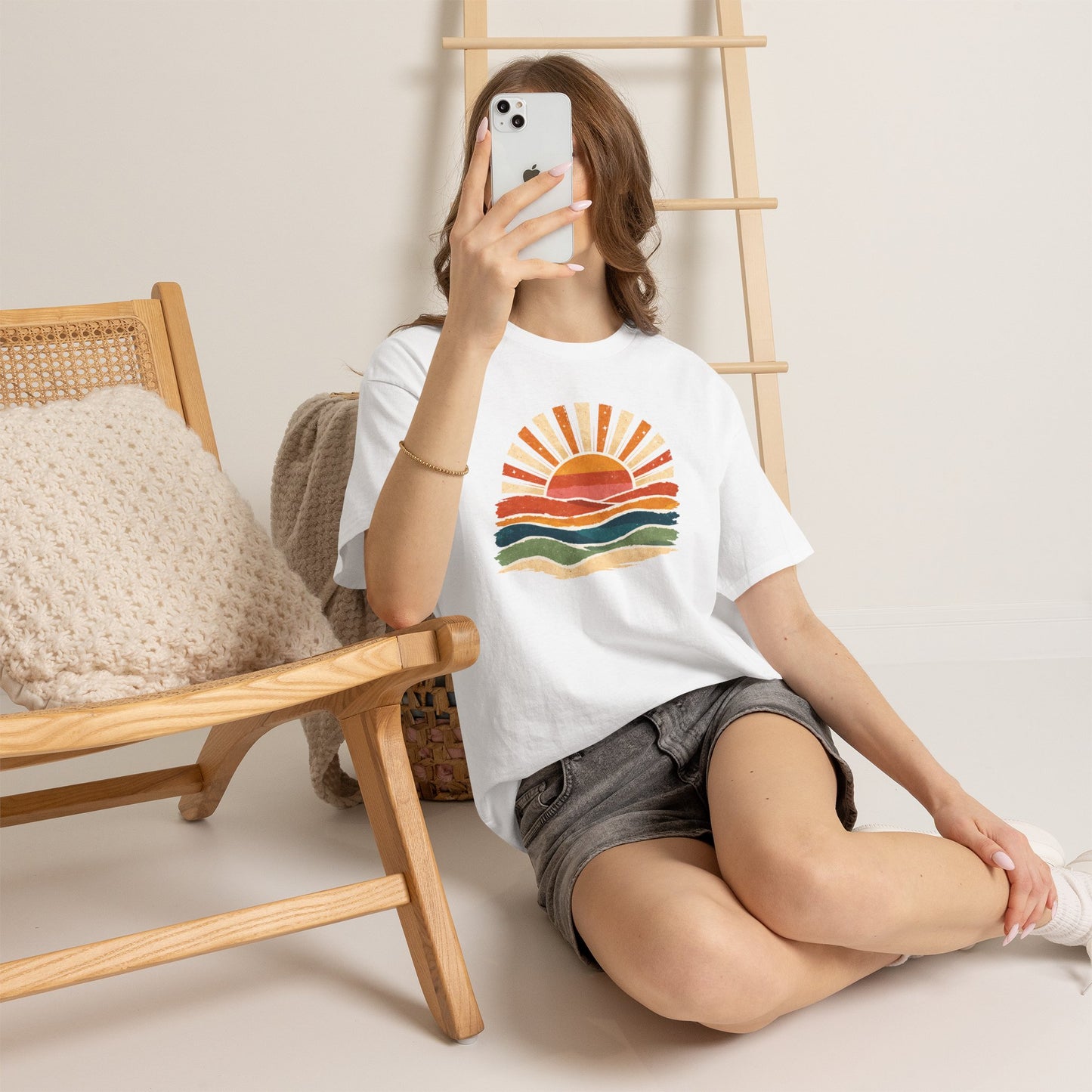 Vintage Sunset Waves T-Shirt | Retro Sunrise Graphic Tee