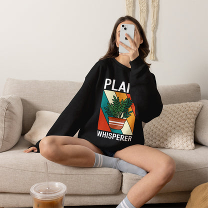 Plant Whisperer Sweatshirt | Retro Potted Plant Graphic