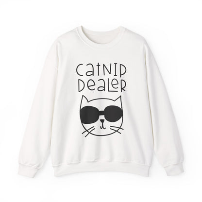 Catnip Dealer Sweatshirt | Cat with Sunglasses Crewneck