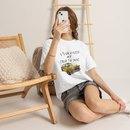 NYC Taxi Souvenir Tee — "I Survived My Trip to NYC" Graphic T-Shirt