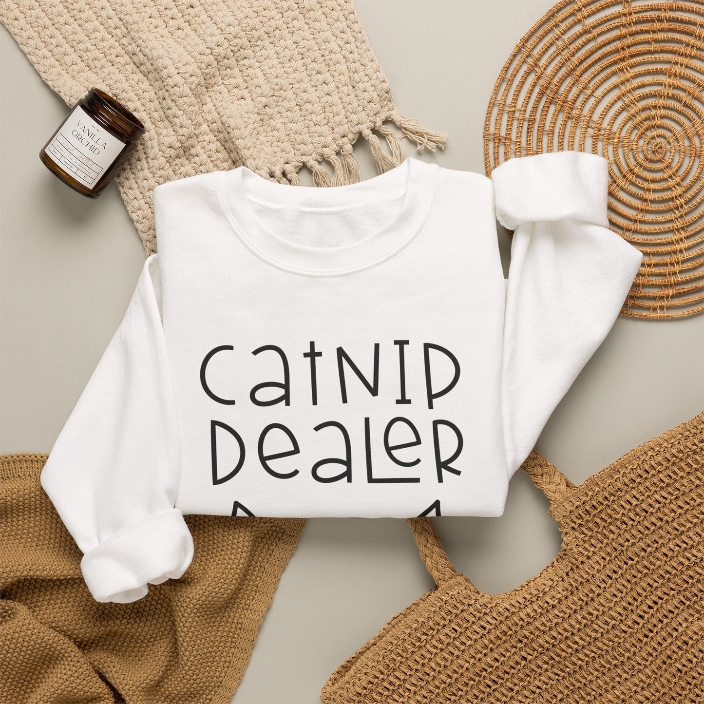 Catnip Dealer Sweatshirt | Cat with Sunglasses Crewneck