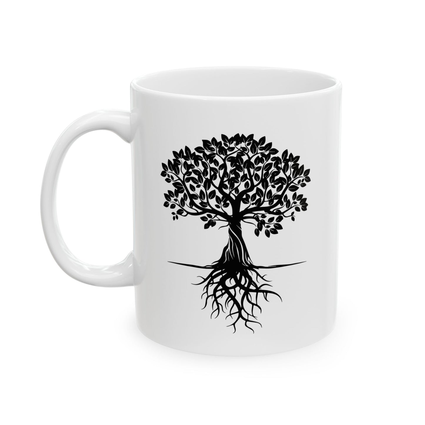 Black Tree Silhouette Mug | Minimalist Nature Coffee Cup