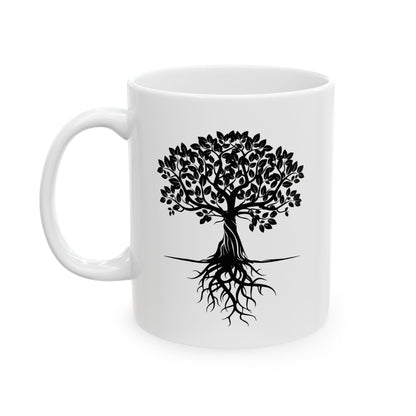 Black Tree Silhouette Mug | Minimalist Nature Coffee Cup