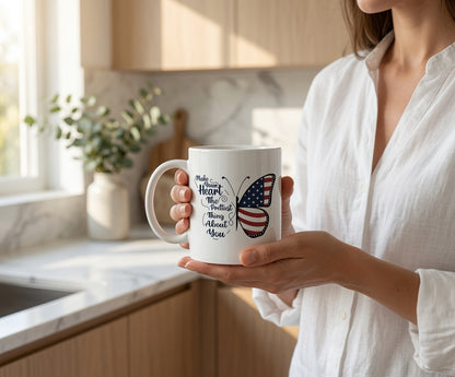 American Flag Cowboy Boot Mug | Patriotic Western Coffee Cup
