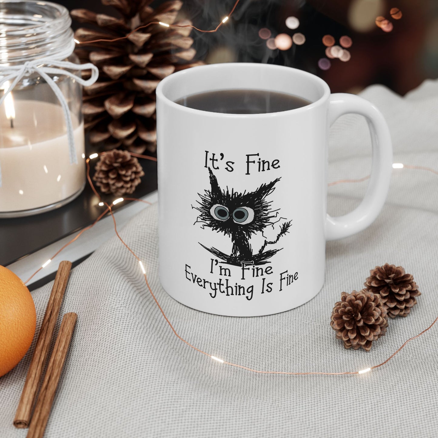 Tree of Life illustration Mug | Ceramic coffee cup, botanical silhouette