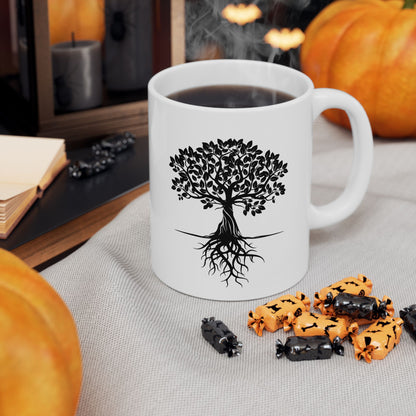 Black Tree Silhouette Mug | Minimalist Nature Coffee Cup