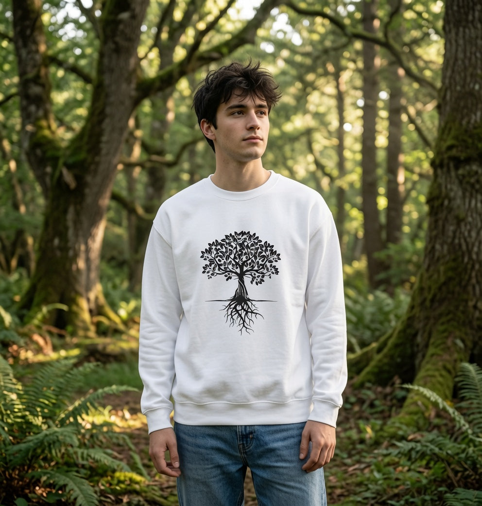 Tree of Life illustration Crewneck Sweatshirt | Rooted botanical design