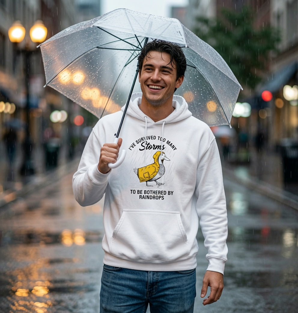 Seagull in Raincoat illustration Hoodie | i am Sorry I Took So Long to Storms sweatshirt