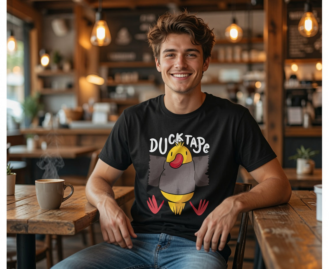Duck Tape TShirt - Funny Cartoon Duck Graphic Tee