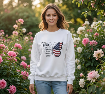 American Flag Butterfly sweatshirt | Patriotic butterfly design
