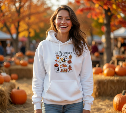 Tis the Season fall baking icons Hoodie | Pumpkin Pie, Pies, Apples
