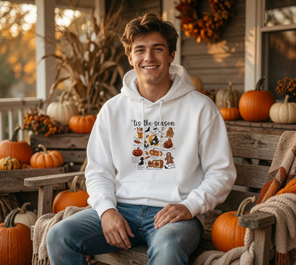 Tis the Season fall baking icons Hoodie | Pumpkin Pie, Pies, Apples