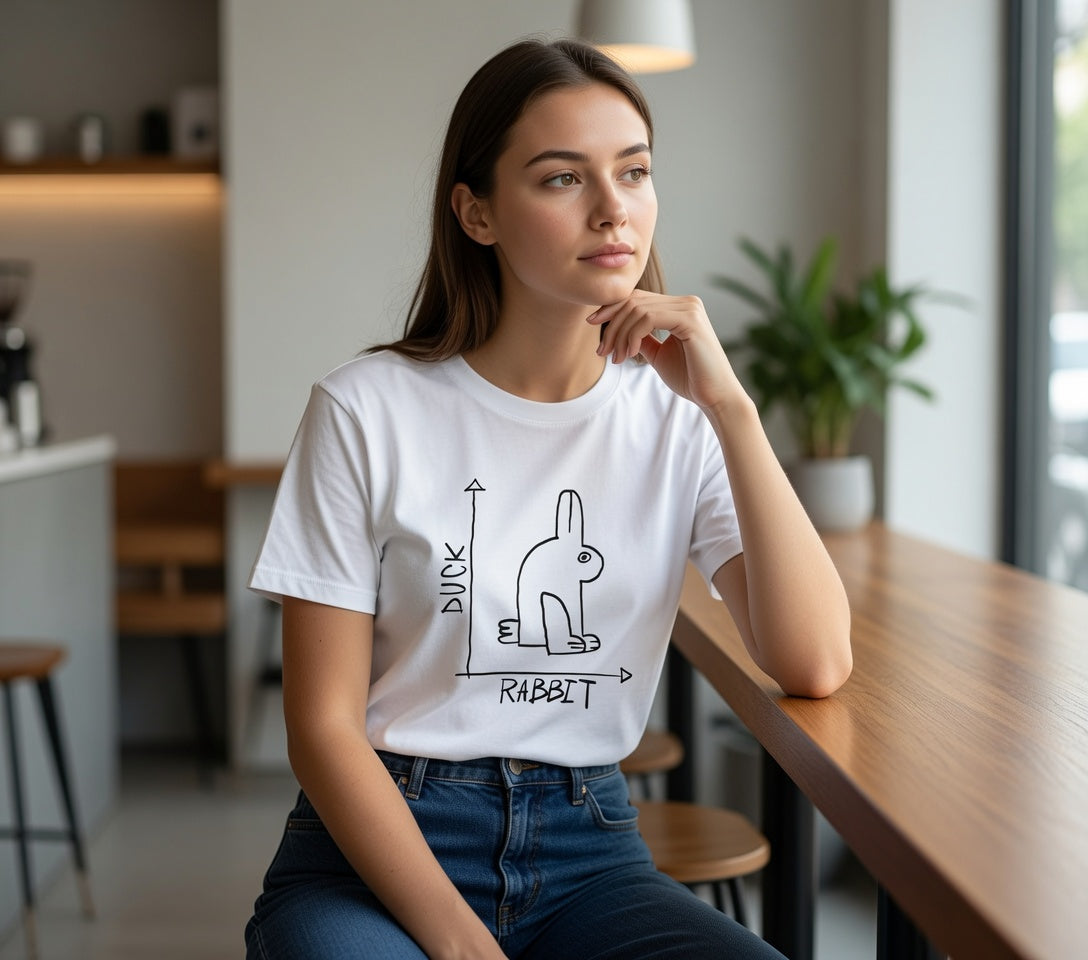 Duck Rabbit Optical Illusion T - Shirt