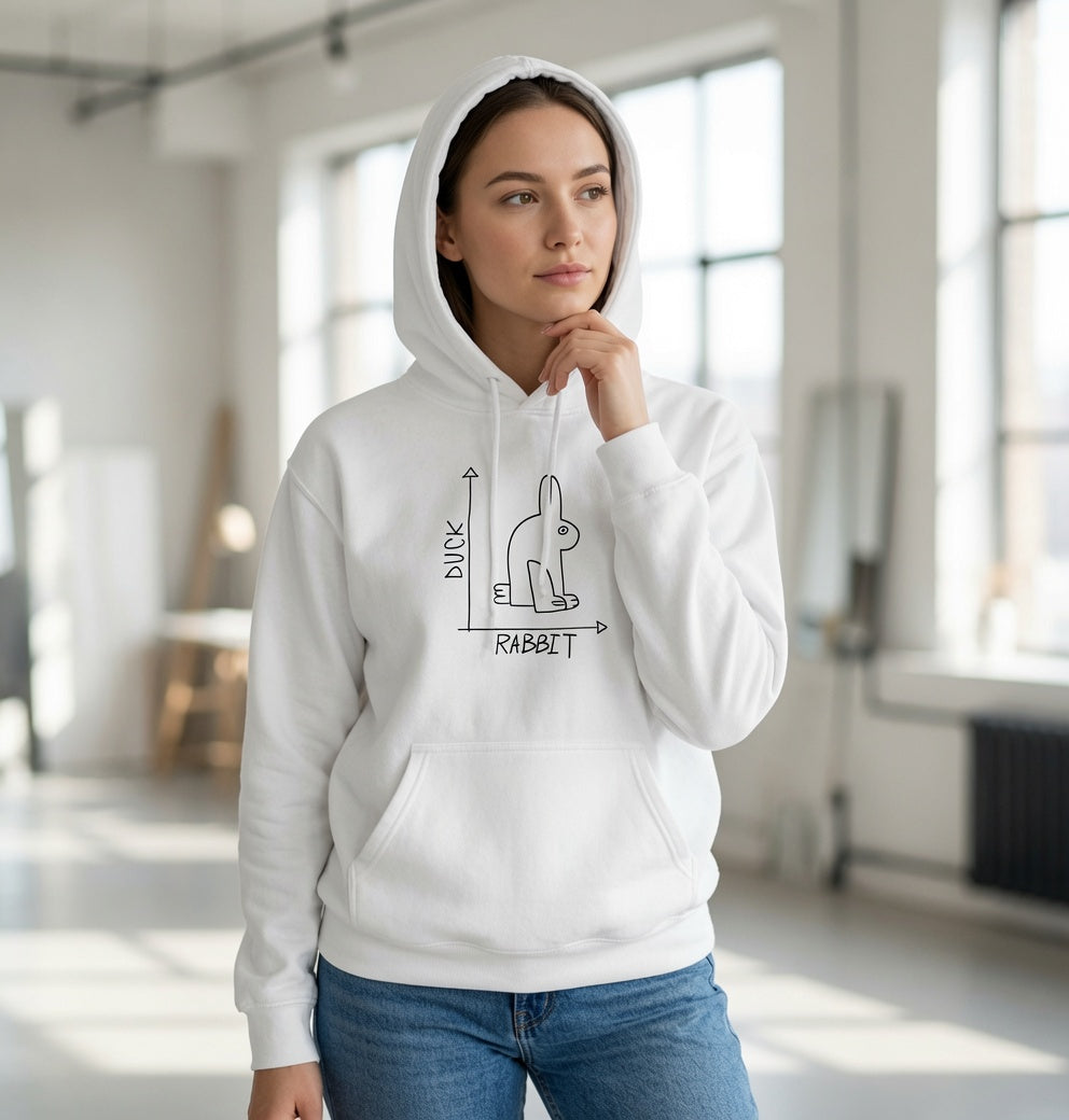 Funny Rabbit Diagram Hoodie | Cute Minimal Sketch Bunny Graph Hoodie