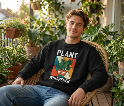 Plant Whisperer Sweatshirt | Retro Potted Plant Graphic