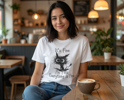 T-Shirt — "It's Fine" Funny Scruffy Owl Graphic Tee
