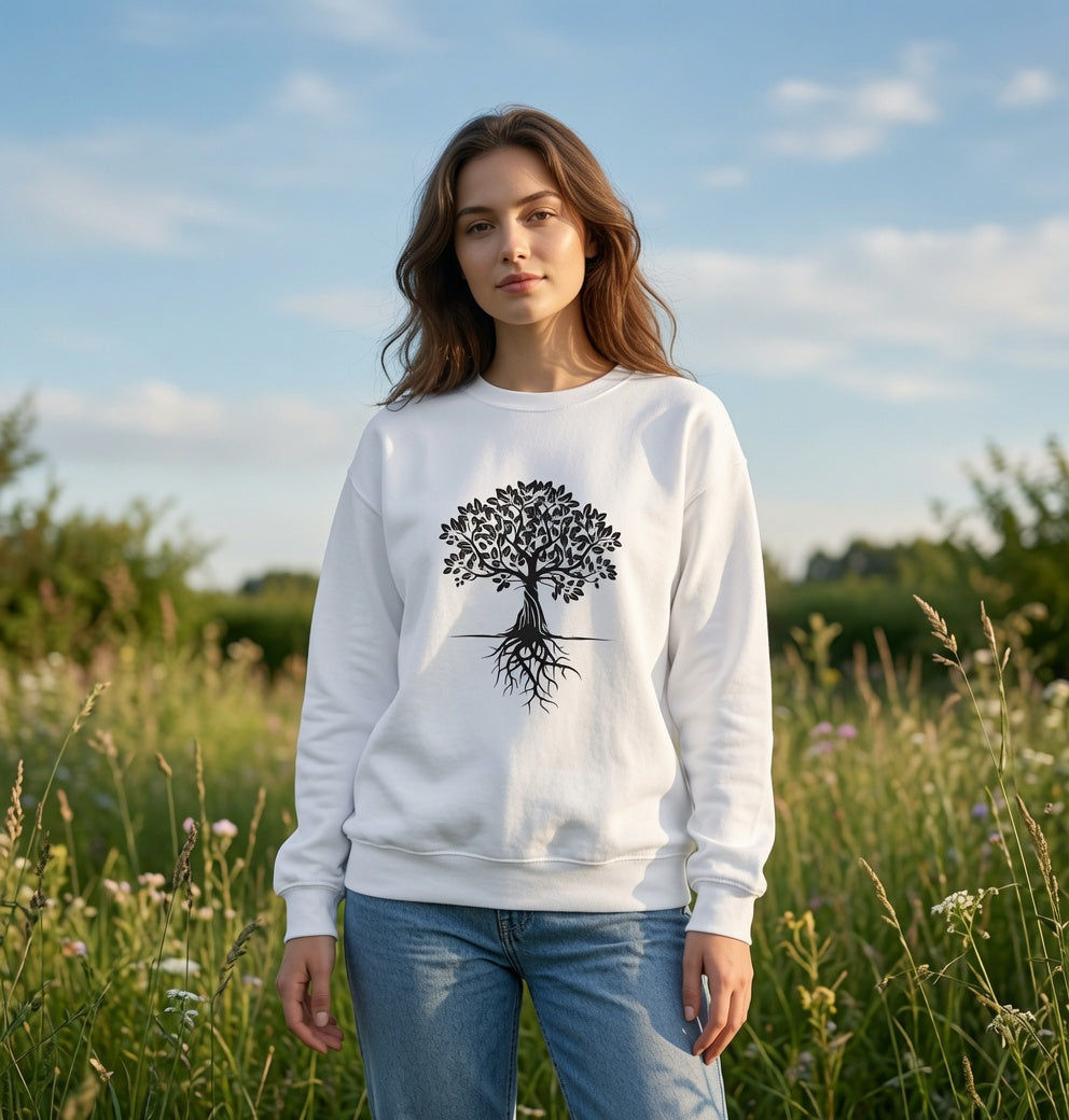 Tree of Life illustration Crewneck Sweatshirt | Rooted botanical design