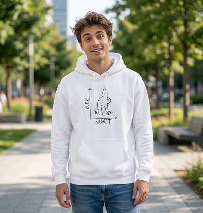 Funny Rabbit Diagram Hoodie | Cute Minimal Sketch Bunny Graph Hoodie